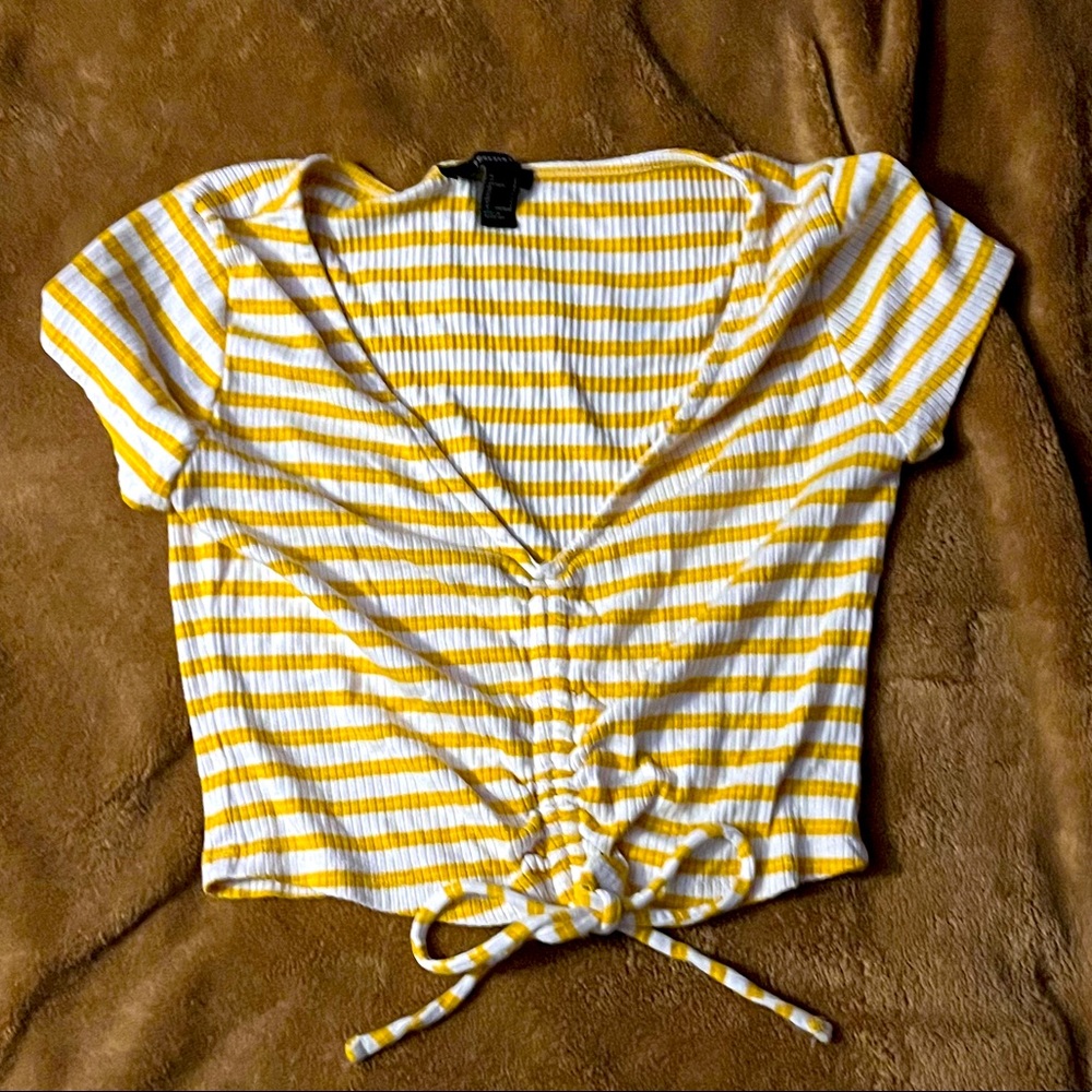 Yellow and white stripped t-shirt